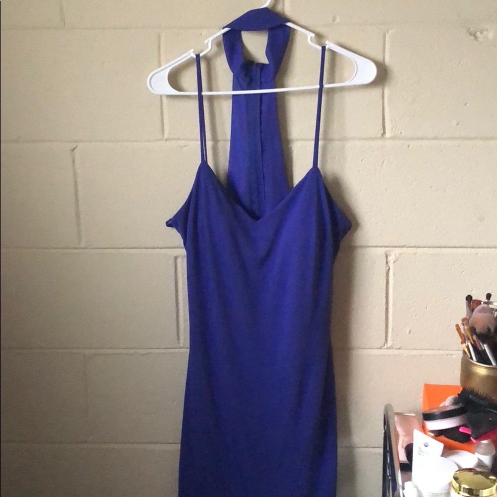 Sexy Purple/Blue Formal Dress w/ Collar and Straps